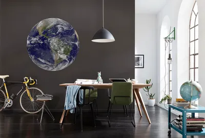 Produktbild von Komar Vlies Fototapete rund und selbstklebend "Earth" - Größe: 125 x 125 cm (Breite x Höhe) - 1 Stück