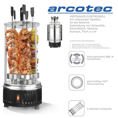 Produktbild von Tischgrill Vertikalgrill aus Edelstahl für Schaschlik