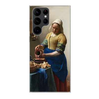 Produktbild von MuchoWow® Handyhülle Schutzhülle Hülle für Samsung Galaxy S22 Ultra Das Milchmädchen - Johannes Vermeer Silikon Softcase Handy Hülle - Abbildung