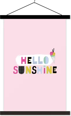 Produktbild von MuchoWow® Textilposter Sommer - Eiscreme - Pastell - Rosa 120x180 cm mit schwarzem Rahmen - Fotos