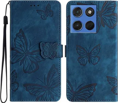 Produktbild von Motorola Edge 70 Hülle - Coverup Schmetterlinge Klapphülle - Blau