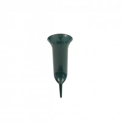 Image de Greemotion Vase funéraire PP en plastique, Ø env. 11,2 cm, H env. 26 cm, vert