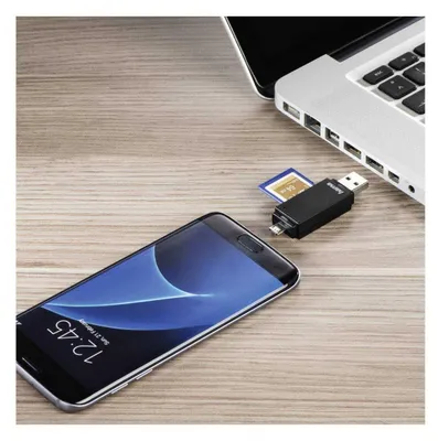 Zdjęcie produktu dla Hama Basic, MicroSD (TransFlash), SD, Czarny, 480 Mbit/s, USB 2.0/Micro-USB, 1 szt., 145 mm