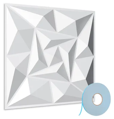 Obrázek produktu pro Vigevee 3D nástěnné panely, bílé, 30x30 cm, vířivá struktura, PVC, samolepicí, vnitřní obklad stěn