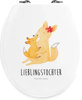 Produktbild von Mr. & Mrs. Panda WC Brille Fuchs Mama - Weiß - Geschenk, Toilettendeckel, WC-Sitz, Familie, Klo-Deckel, Tochter, klo deckel, Sitz, Mutter, Klodeckel, Schoß
