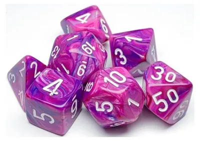 Immagine prodotto di Rpg Dice Sets Violet/white Festive Polyhedral 7-die Set – Dadi – Chessex
