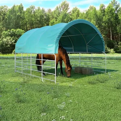 Produktbild von Weidezelt, Carport, Zeltgarage, Gerätezelt Winterfest, Lagerzelt, Carport Plane, Foliengarage, PVC 3,7x3,7 m Grün