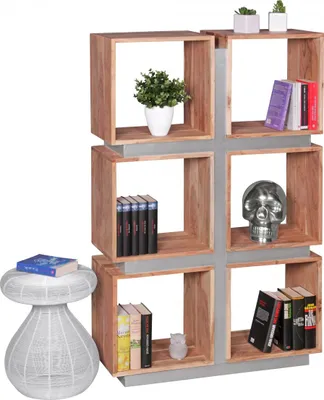 Produktbild von Bücherregal Regal Raumteiler NUKA 85x30x135 cm Holz Akazie Landhaus