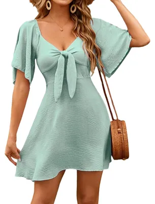 Imagen del producto de Elegante mini vestido para mujer con escote en V pronunciado