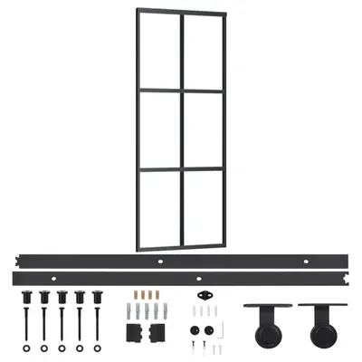 Produktbild von vidaXL Schiebetür mit Beschlag ESG-Glas & Aluminium 76x205 cm