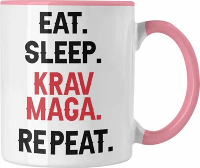 Produktbild von Trendation - Krav Maga Tasse Geschenk Kampfsportler Geschenkidee Selbstverteidigung (Rosa)