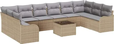 Obrázek produktu pro vidaXL Zahradní sedací souprava béžová 55 x 55 x 37 cm polyratan