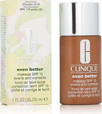 Produktbild von Clinique Even Better Broad Spectrum SPF 15, Flasche, Flüssigkeit, Aufhellend, Feuchtigkeitsspendend, Schutz, Glättend, Warm, WN 114, Golden