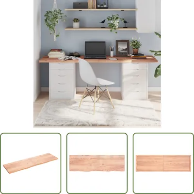 Produktbild von The Living Store Tischplatte Hellbraun 200x60x(2-4)cm Massivholz Eiche Behandelt