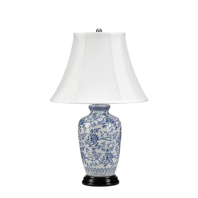 Produktbild von Elstead Blue Ginger Jar Tischleuchte E27 Blau Weiß,  UK