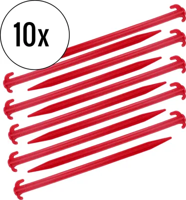 Produktbild von Zeltheringe für Weichboden 10er Set, rot, 30 cm, Kunststoff