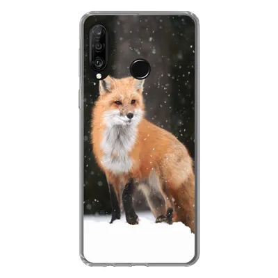 Produktbild von MuchoWow® Handyhülle Schutzhülle Hülle für Huawei P30 Lite Fuchs - Schnee - Winter Silikon Softcase Handy Hülle - Handyhülle