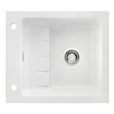 Productafbeelding van NABER 1091005 Inbouwspoel PickUP E met hoogwaardige draaipunten, geschikt voor kasten vanaf 600 mm breed, keramiek, mat wit