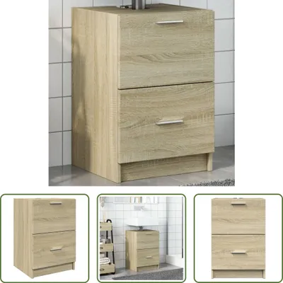 Obrázek produktu pro The Living Store Dubová toaletní skříňka Sonoma 40x37x59 cm materiál na bázi dřeva