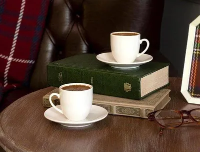 Produktbild von Famanu Kaffeetassen-Set 6 Stück - 90 ml Cappuccinotassen - modernes weiß