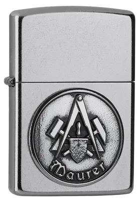 Immagine prodotto di Accendino Zippo Maurer Emblem cromato a benzina antivento in metallo con confezione regalo