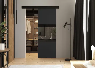 Produktbild von KIER FURNITURE Schiebetüren LUMBA - 66x205x1,6 cm - Graphit