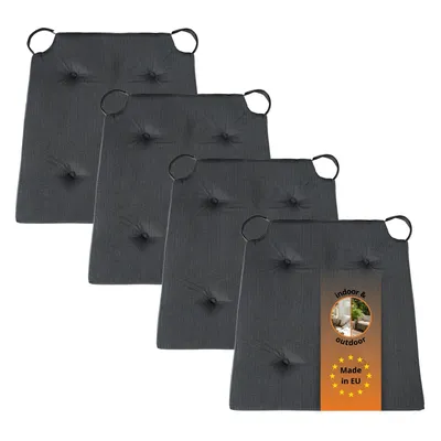Productafbeelding van Set van 4 stoelkussens 42 x 40 cm, voor binnen en buiten, 100% microvezel, donkergrijs, sleepling