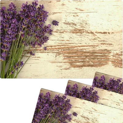Produktbild von Abwaschbare Tischsets 4er Set Vintage Lavendel Blumen