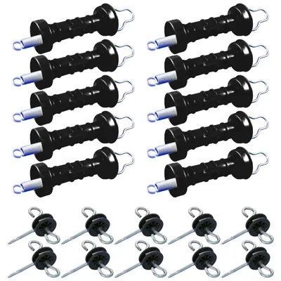Produktbild von Electra 10x Torgriff Standard, geschlossen, schwarz - im Set mit 10x Torgriffisolator