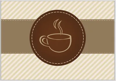 Produktbild von Wallario Wandbild Kaffee-Menü - Logo Symbol für Kaffee, Größe: 70,30 x 100,30 cm, Poster mit weißem Kunststoffrahmen