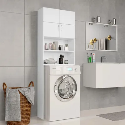 Produktbild von vidaXL Waschmaschinenschrank Weiß 64x25,5x190 cm Holzwerkstoff
