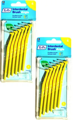 Produktbild von 2x TePe Angle Interdentalbürsten in gelb 0,7mm 2x 6 Stück