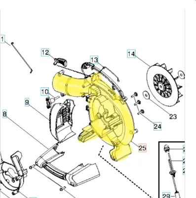 Obrázok produktu pre Skrutka dúchadla 545110001 125 BX 125B Husqvarna