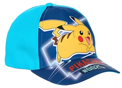 Produktbild von Pokemon Pikachu Kinder Basecap Baseball Kappe Mütze – Hellblau / 52