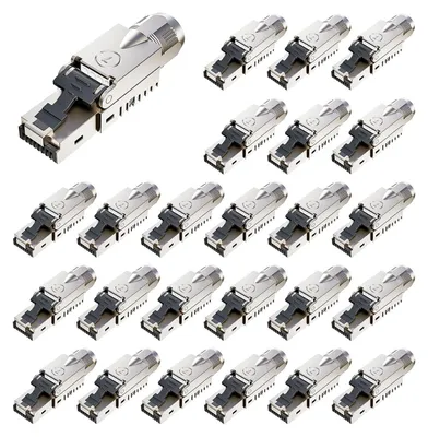 Zdjęcie produktu dla Złącze sieciowe RJ45 CAT7, 10 Gbps, zestaw 25 sztuk