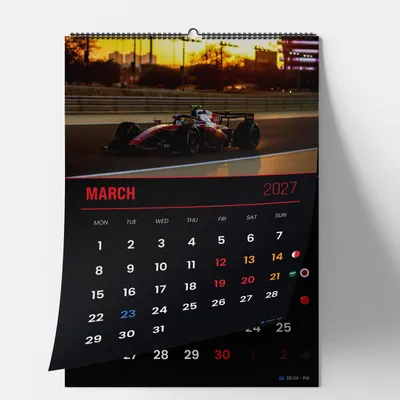 Image de Calendrier Formula 1 2026 A3 - Calendrier de course F1 avec des photos de voitures F1 de bonne qualité, papier 300g/m2