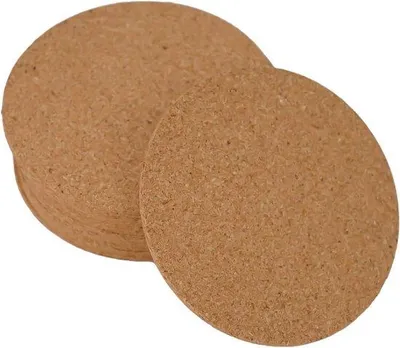 Produktbild von Famanu Untersetzer aus Kork - 12 Stück, rund, 9,5 cm, braun