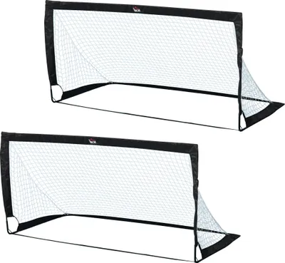 Produktbild von Faltbares Fußballtor 2er Set 183x90x90cm mit Tragetasche Outdoor Garten Training Erwachsene Wetterfest Schwarz