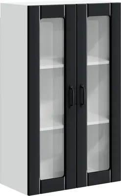 Produktbild von vidaXL Wandglas-Schrank LUCCA Schwarz 60 x 31 x 100 cm Holzwerkstoff