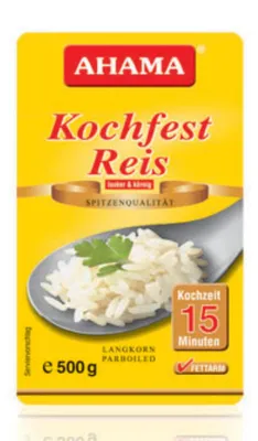 Image de Riz long Ahama dentelle riz résistant à la cuisson dans un sac de cuisson 500g