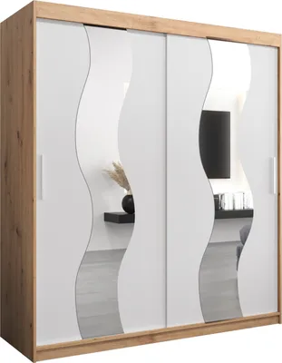 Produktbild von Kleiderschrank, Schiebetürenschrank Schlafzimmer, Schrank mit Spiegel SEWILLA 180 cm