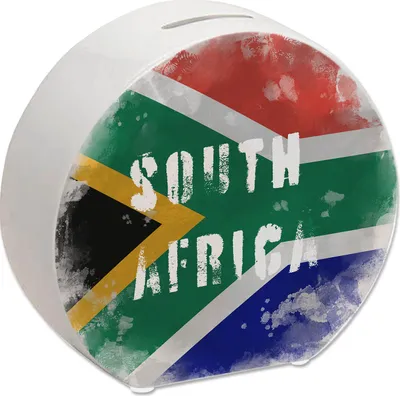 Produktbild von Spardose Südafrika-Flagge im Used Look - Sparschwein für Urlauber