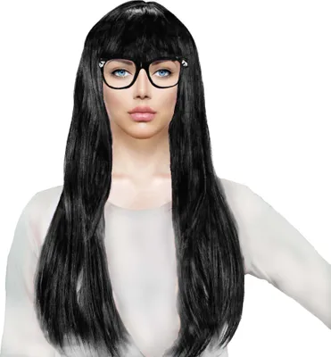 Produktbild von Perücke Wig langhaar, Fasching Karneval Halloween Motto Party, schwarz