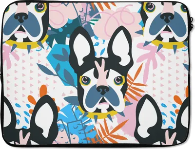 Produktbild von MuchoWow® Laptop Hülle 15 Zoll Muster - Hund - Pflanze - Jungen - Mädchen - Kinder - Kind Laptoptasche - Laptoptasche - Sleeve - Rundum-Schutz