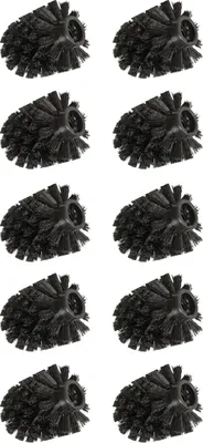 Produktbild von Wenko Ersatzbürstenkopf, 10er Set, schwarz, Ø 8 cm, aus Kunststoff, universell passend für Toilettenbürsten, hygienisch und umweltfreundlich.