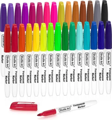 Obrázok produktu pre 30 permanentných fixiek Shuttle Art Set - vodoodolné fixky na plast, kameň, sklo - 30 farieb