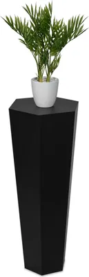 Produktbild von STEMA Seyfried Dekosäule Trapez (Schwarz, 100x33x20cm) Blumenständer, Beistelltisch, Blumenhocker, Pflanzensäule Holz, Blumensäule
