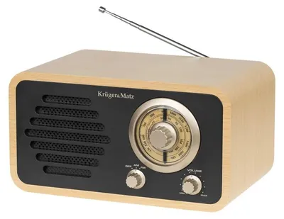 Obrázek produktu pro Kruger&Matz KM00828 Přenosné analogové rádio AM/FM, Retro, hnědé