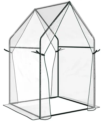 Produktbild von Gewächshaus Frühbeet Treibhaus, 90 cm x 90 cm x 145 cm, Transparent +Schwarz