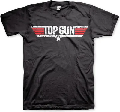Produktbild von Top Gun Distressed Logo T-Shirt - Large - Black